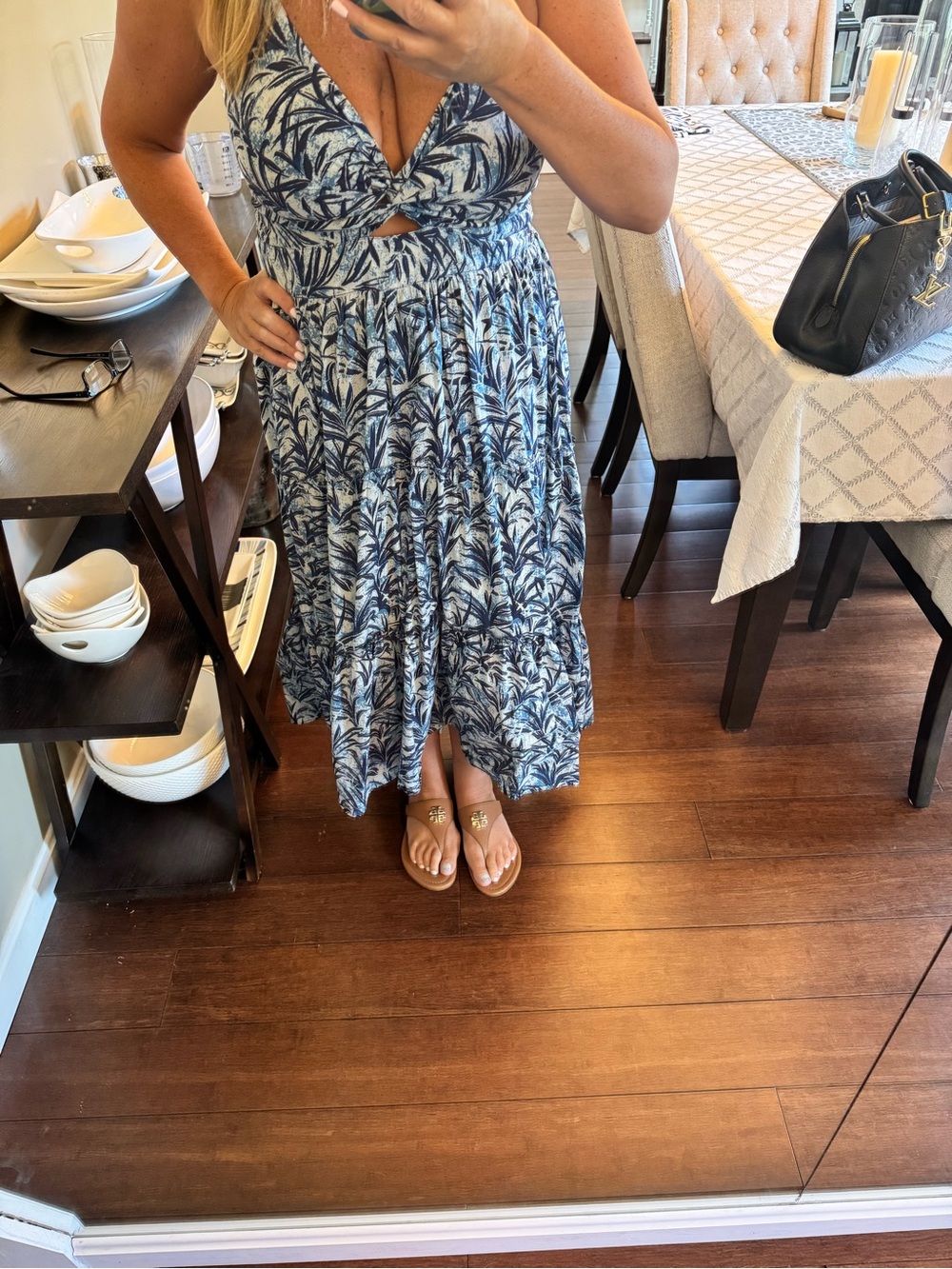 Angie hi low blue maxi dress large